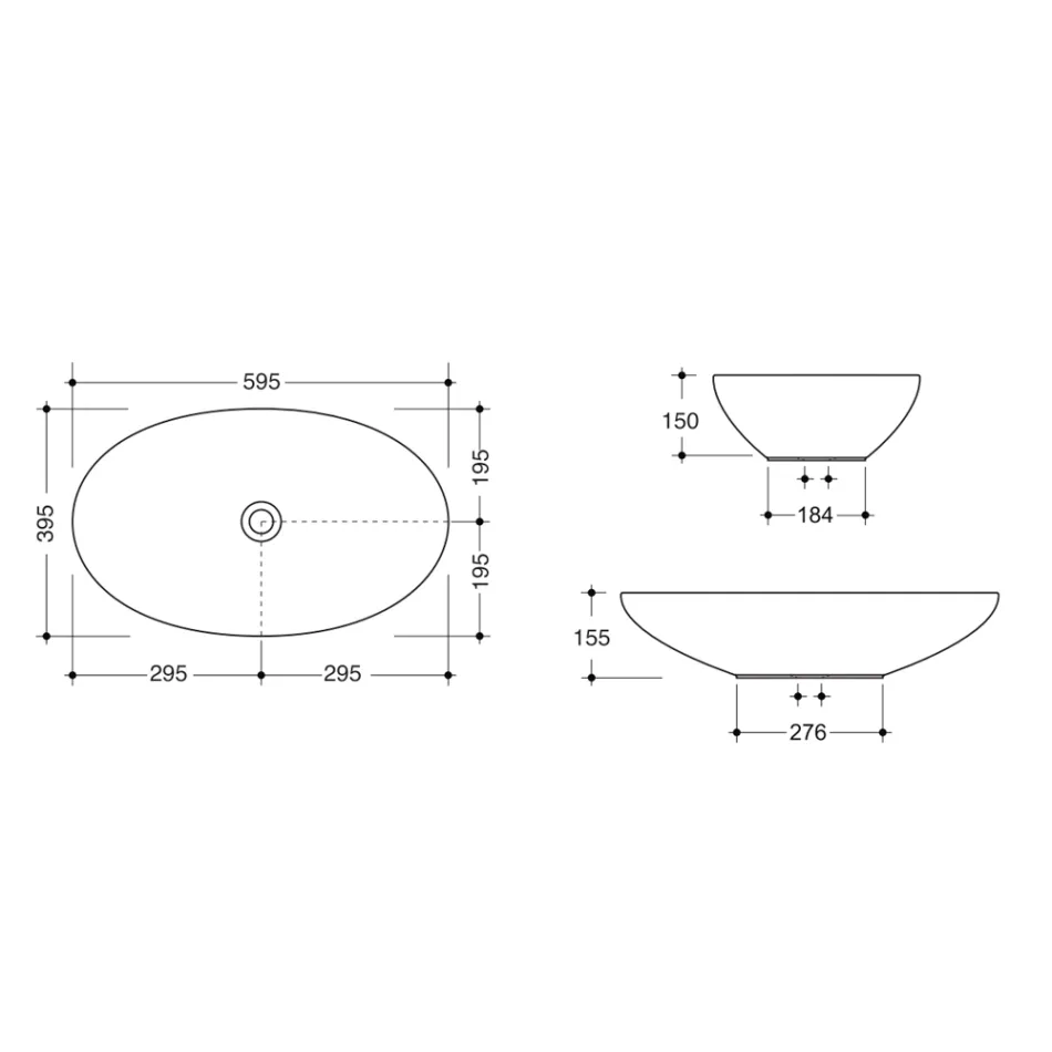 Bänkskiva tvättställ i blank eller matt keramik Made in Italy - Ferry Viadurini