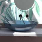 Bänkskiva tvättställ i blank eller matt keramik Made in Italy - Ferry Viadurini