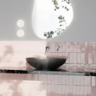 Bänkskiva tvättställ i blank eller matt keramik Made in Italy - Ferry Viadurini