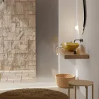 Bänkskiva tvättställ i blank eller matt keramik Made in Italy - Ferry Viadurini