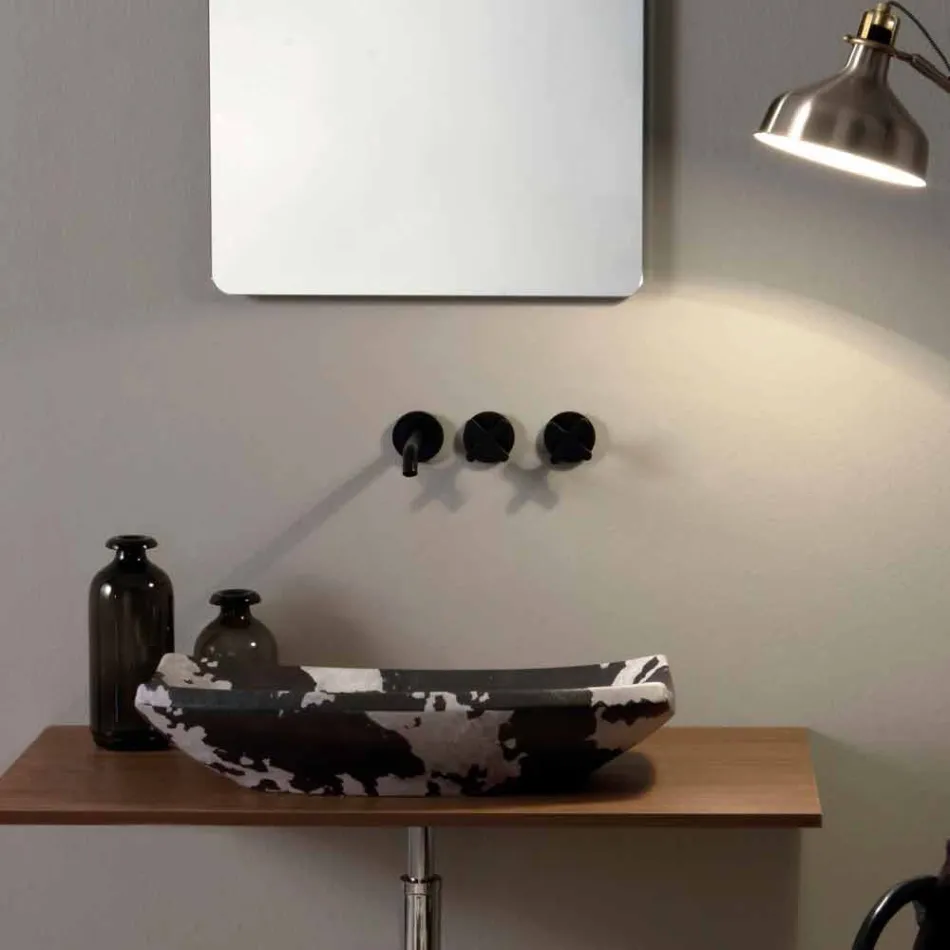 Tvättställ i spottad keramik av design gjord i Italien Laura Viadurini