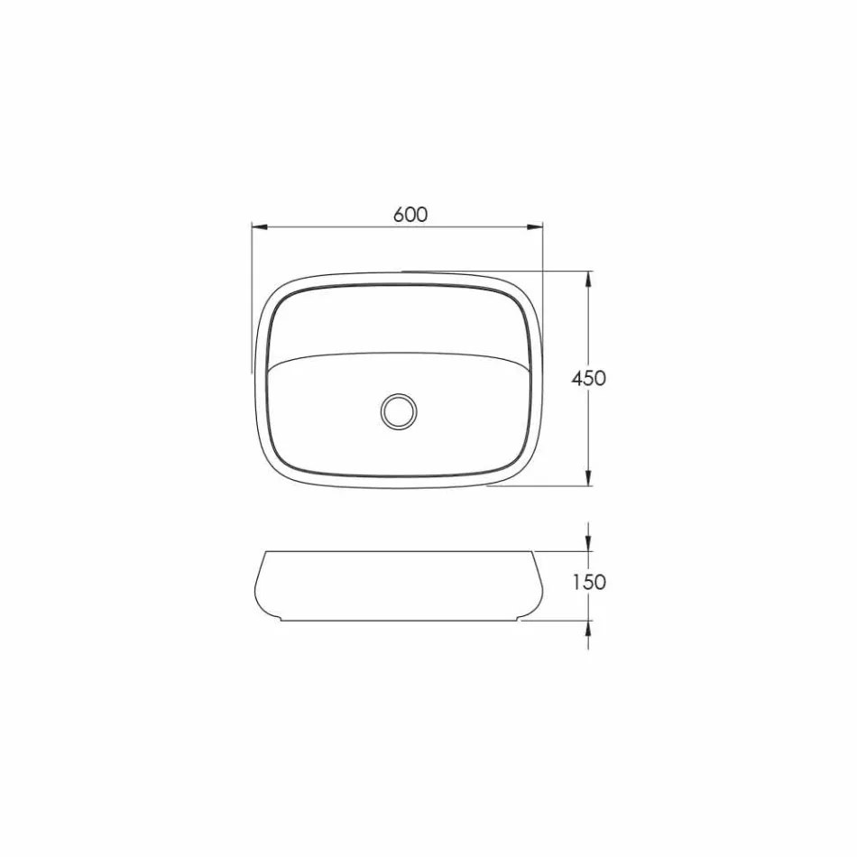 Modernt keramiskt bänkskål tvättat i Italien, Gaiola Viadurini
