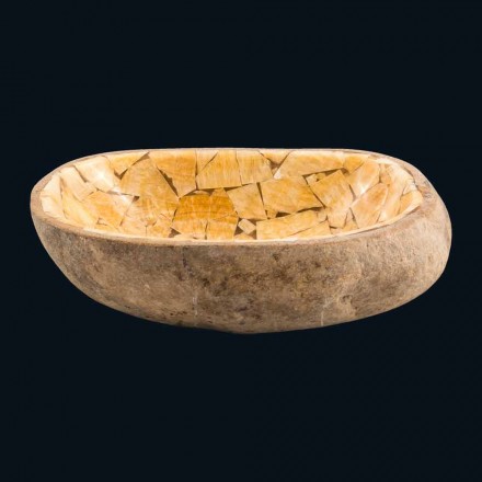 Handfat i sten och Kelvin onyx sten, enda stycke Viadurini