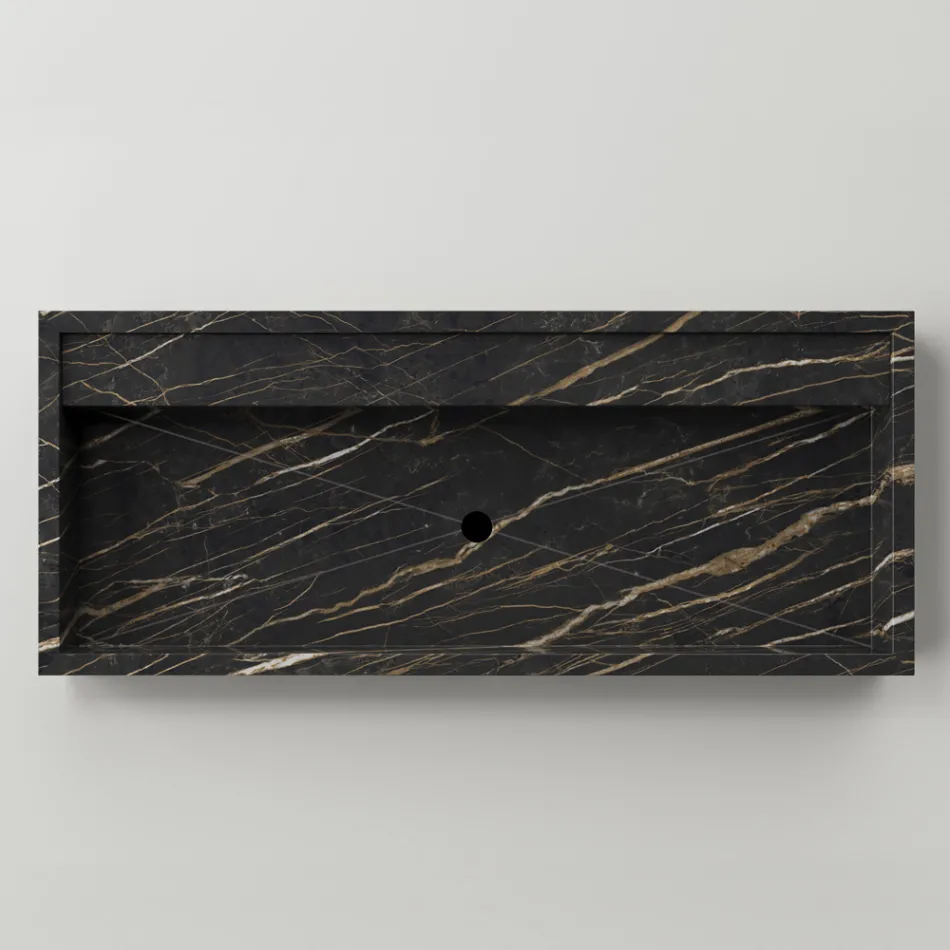 Bänkskiva Tvättställ i Marmoreffekt Porslin Stengods Tillverkat i Italien - Cervia Viadurini