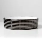 Bänkskåpstvättställ i vågigt porslin stengods tillverkat i Italien - Vibrazione Viadurini