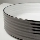 Bänkskåpstvättställ i vågigt porslin stengods tillverkat i Italien - Vibrazione Viadurini