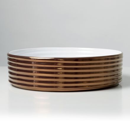 Bänkskåpstvättställ i vågigt porslin stengods tillverkat i Italien - Vibrazione Viadurini