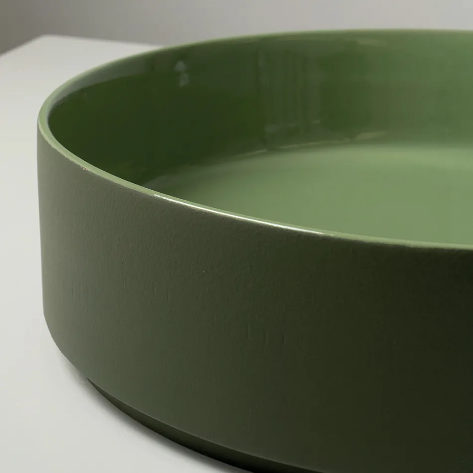 Halo handdrejat tvättställ i stengods, tillverkat i Italien Viadurini