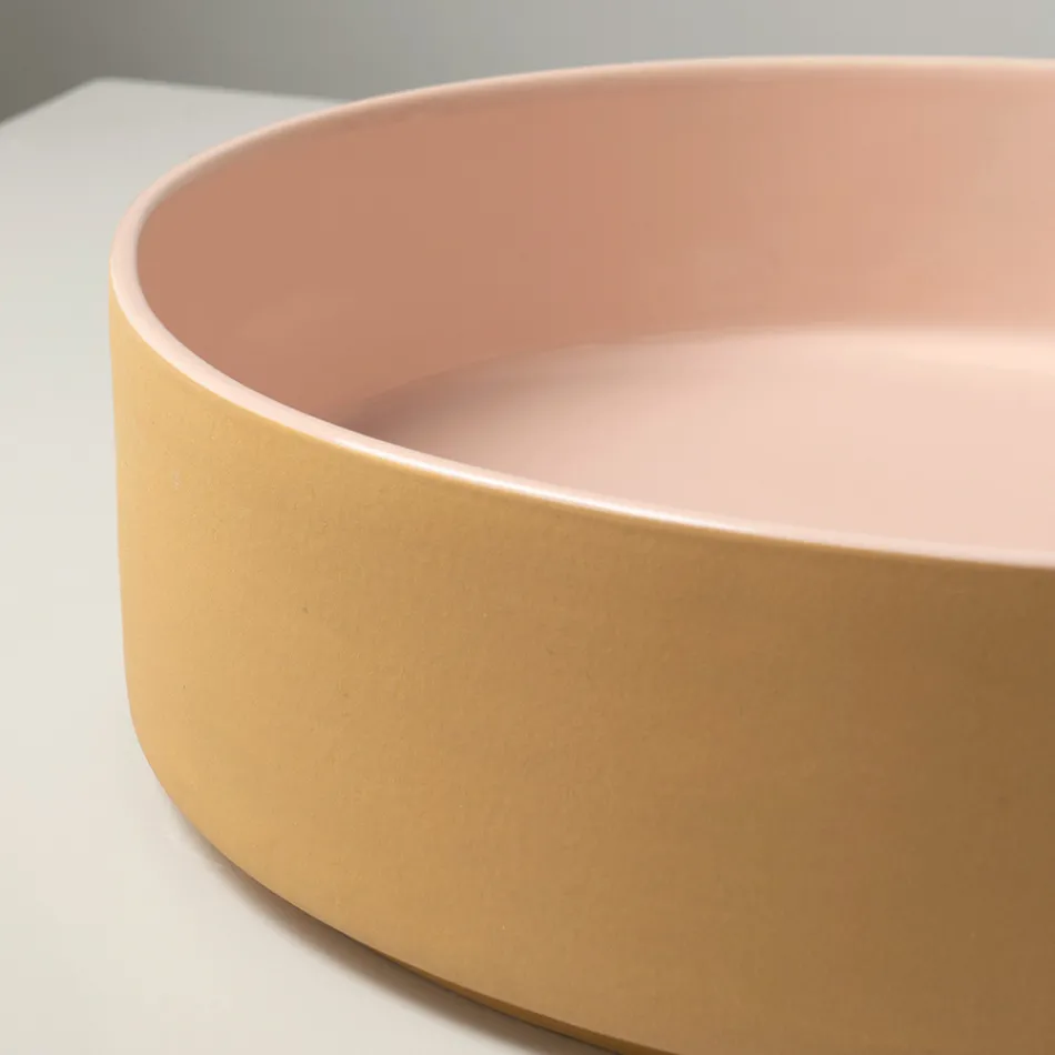 Halo handdrejat tvättställ i stengods, tillverkat i Italien Viadurini