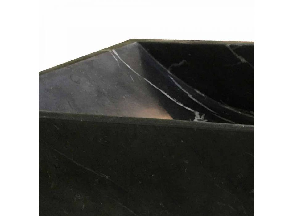 Bänkskål i svart marmor torget Marquinia Tillverkad i Italien - Bernini Viadurini