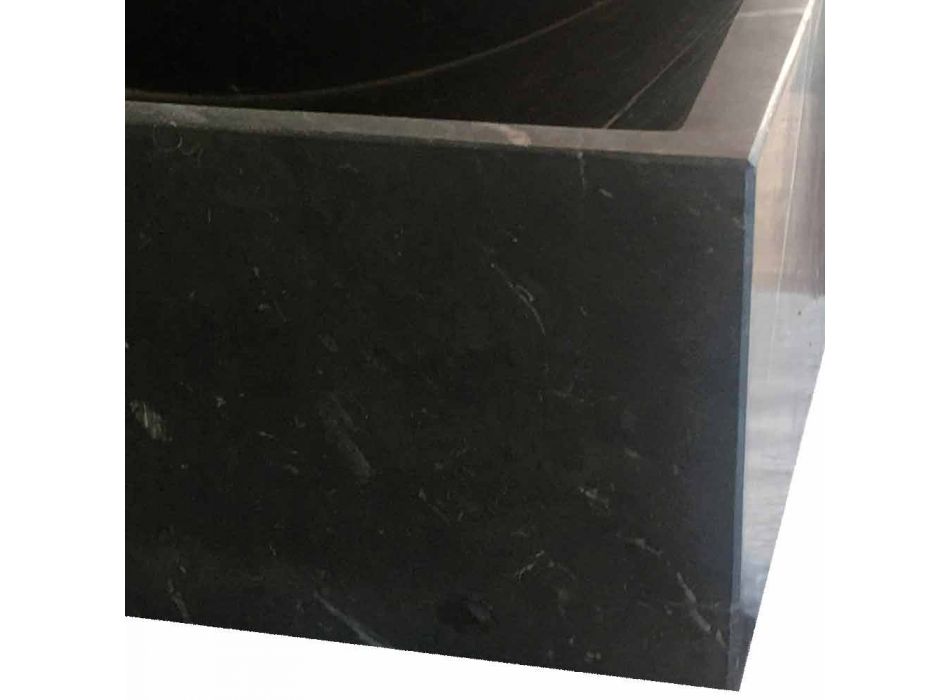 Bänkskål i svart marmor torget Marquinia Tillverkad i Italien - Bernini Viadurini