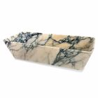Tvättställ för bänkskiva i Paonazzo marmor fyrkantig design tillverkad i Italien - Karpa Viadurini