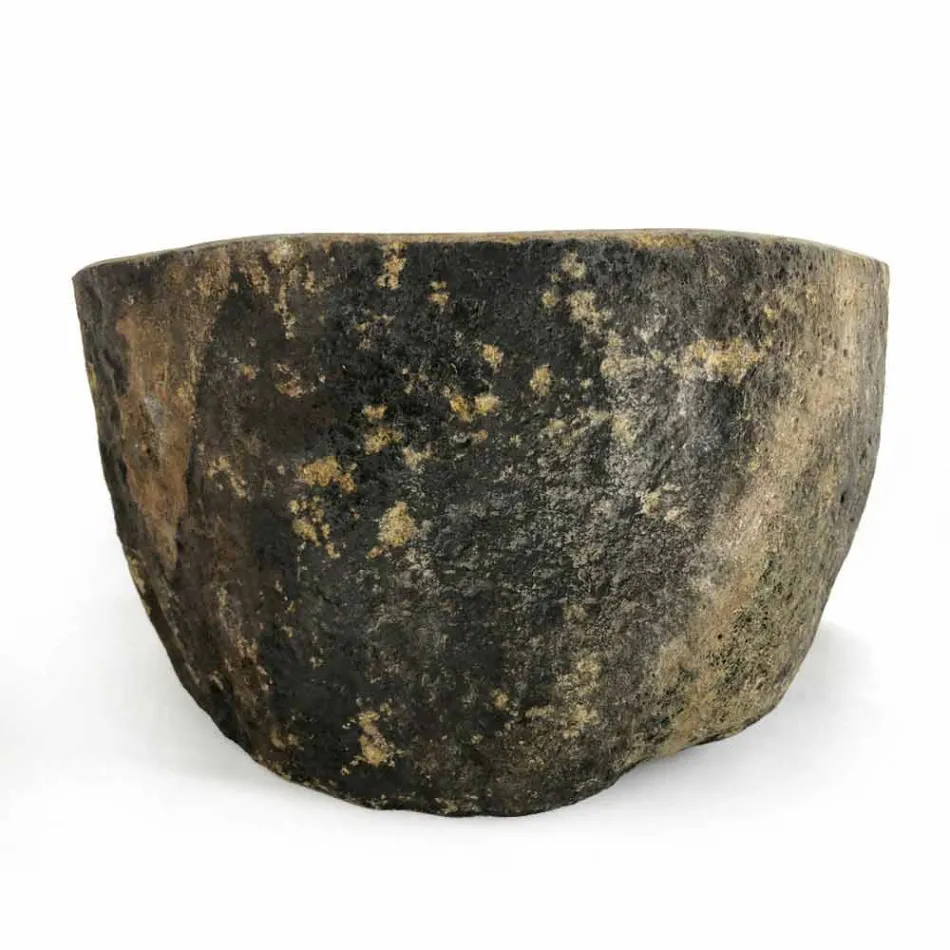 Tvättställ för bänkskiva i naturlig flodsten Agra Viadurini