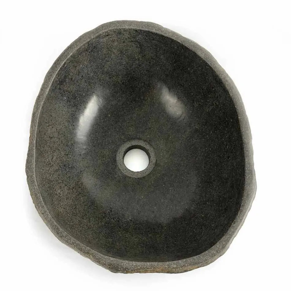 Tvättställ för bänkskiva i naturlig flodsten Agra Viadurini