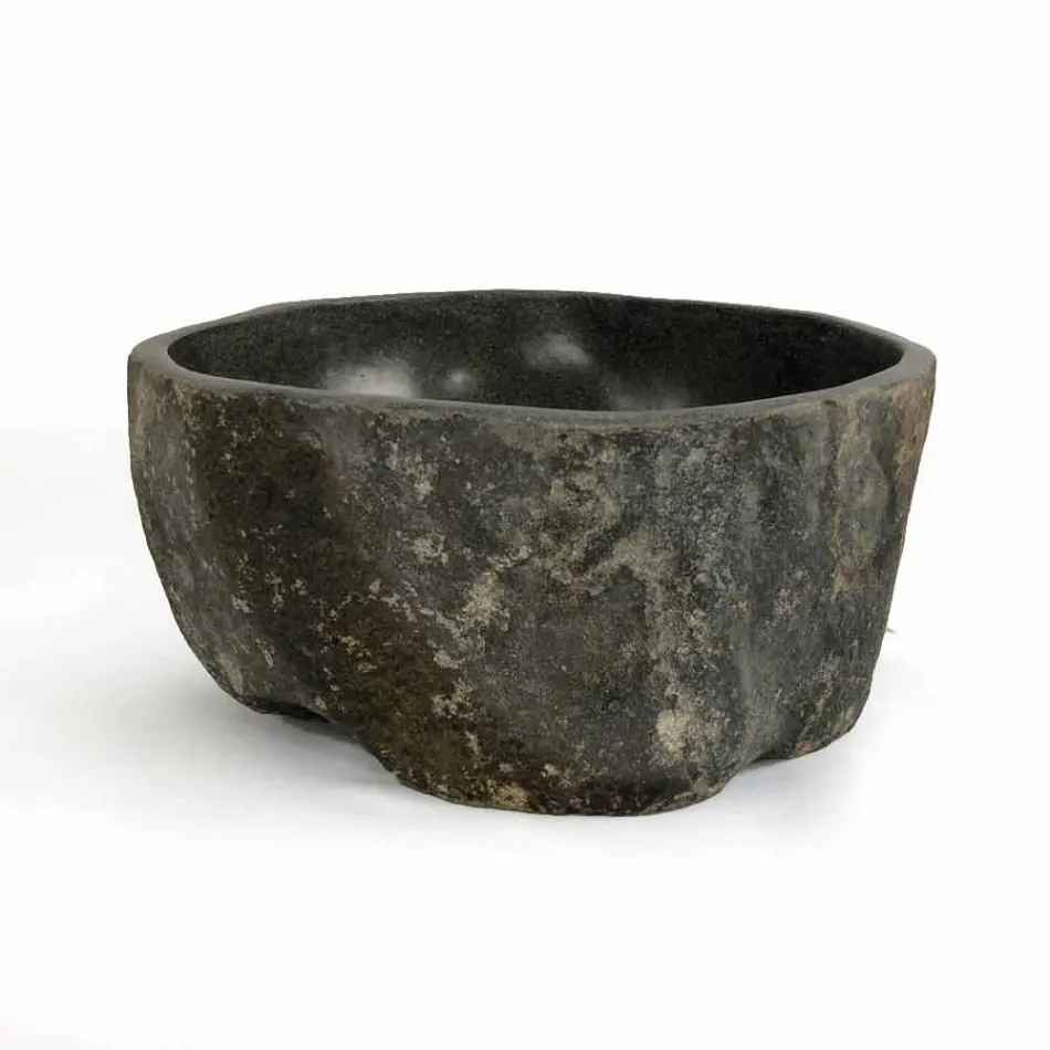 Tvättställ för bänkskiva i naturlig flodsten Agra Viadurini