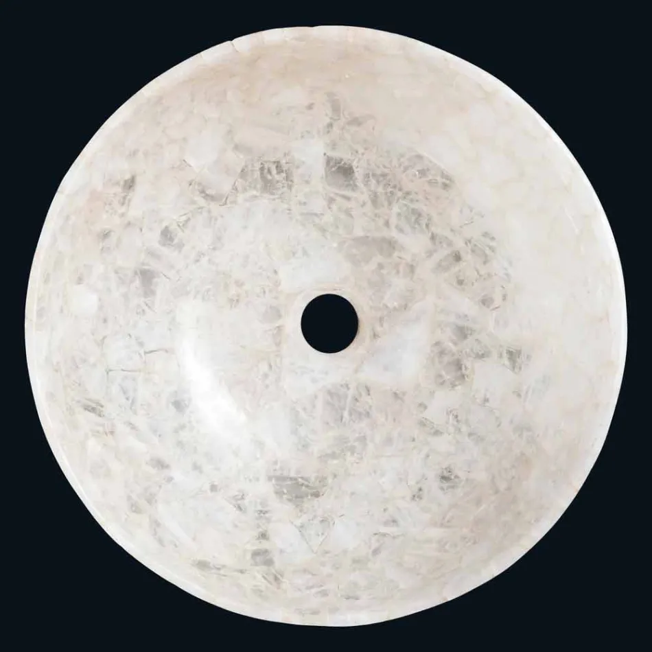 Handfat i Tala kristall kvarts, enda stycke handgjorda Viadurini