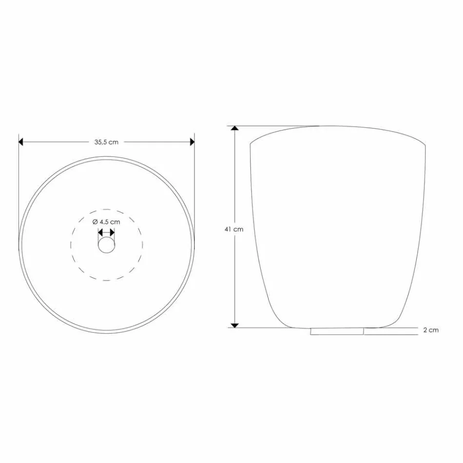 Tvättställ för bänkskiva i harts och mineralpulver i form av en hink - hink Viadurini