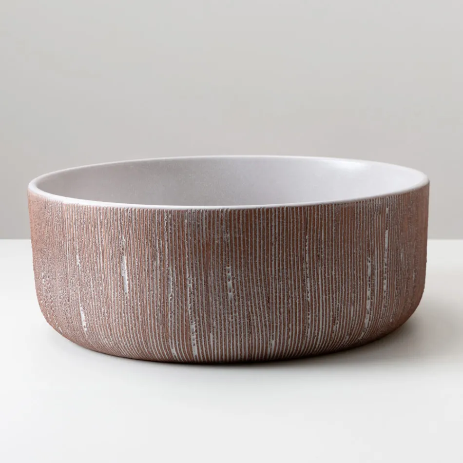 Balance handstrippat tvättställ i naturrött jord Viadurini