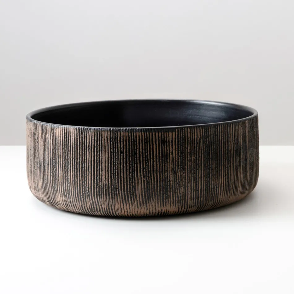 Balance handstrippat tvättställ i naturrött jord Viadurini