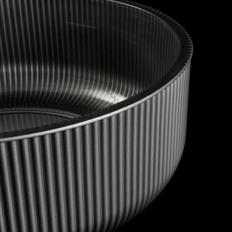 Bänkdiskho i hartsbelagt och målat venetianskt glas - Excelsior Viadurini