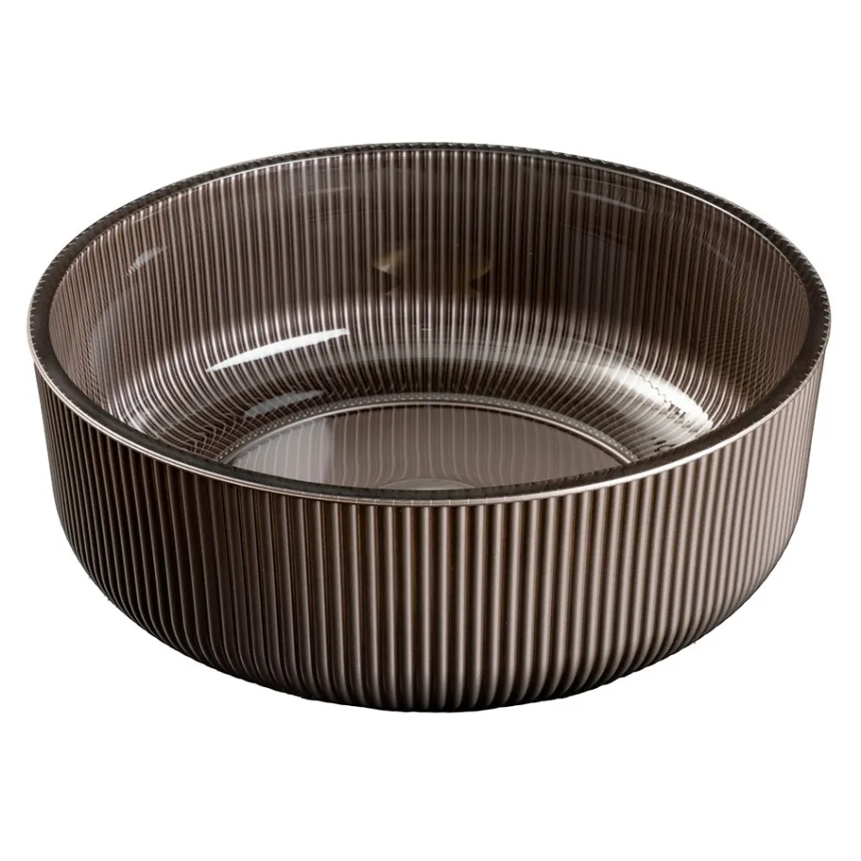 Bänkdiskho i hartsbelagt och målat venetianskt glas - Excelsior Viadurini