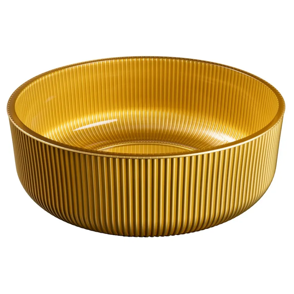 Bänkdiskho i hartsbelagt och målat venetianskt glas - Excelsior Viadurini