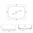 Handfat modern stöd i vitt eller färgade keramiska Star 50x37 cm Viadurini