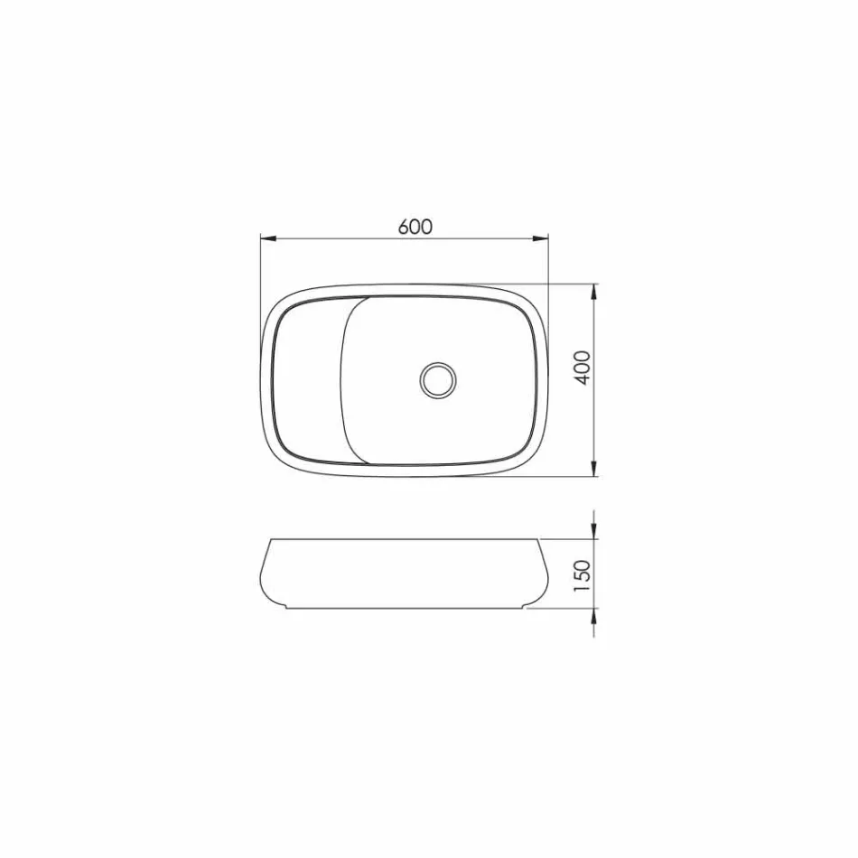 Modernt keramiskt tvättställ L 60cm tillverkat i Italien, Gaiola Viadurini