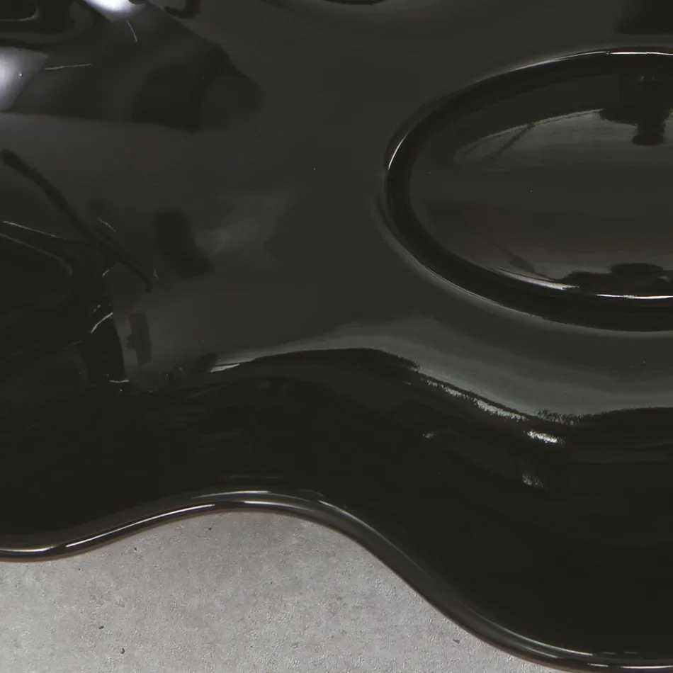 Modernt tvättställ i bänkskiva i blank keramik tillverkad i Italien - kub Viadurini