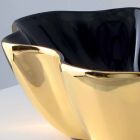 Modernt bänkskål i guld och svart keramik gjord i Italien Cube Viadurini