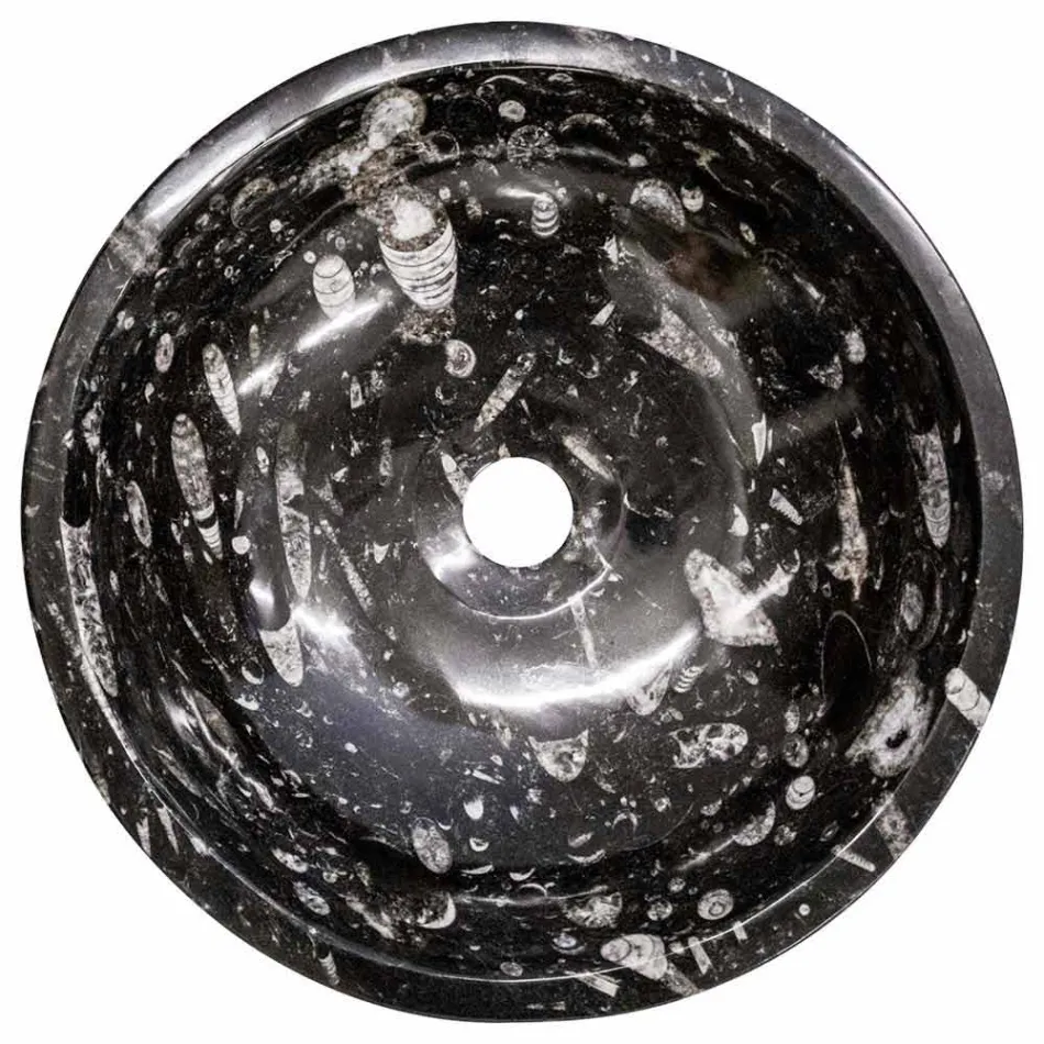 Modern marmor bänkskål med fossil - Mesagne Viadurini