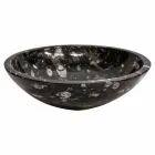 Modern marmor bänkskål med fossil - Mesagne Viadurini