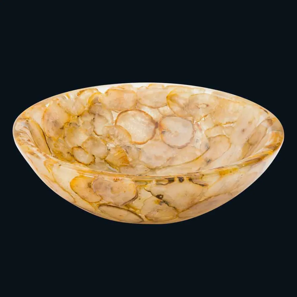 Bänk stöd modern konstharts och agat sten Petra Viadurini