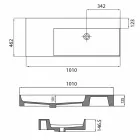 Bänkskiva eller väggmonterad tvättställ höger i Leivi keramik Viadurini