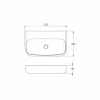 Bänkskiva eller väggmonterat keramiskt handfat L 75cm tillverkat i Italien, Gais Viadurini