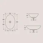 Oval tvättställsbänk i blank keramik tillverkad i Italien - färja Viadurini