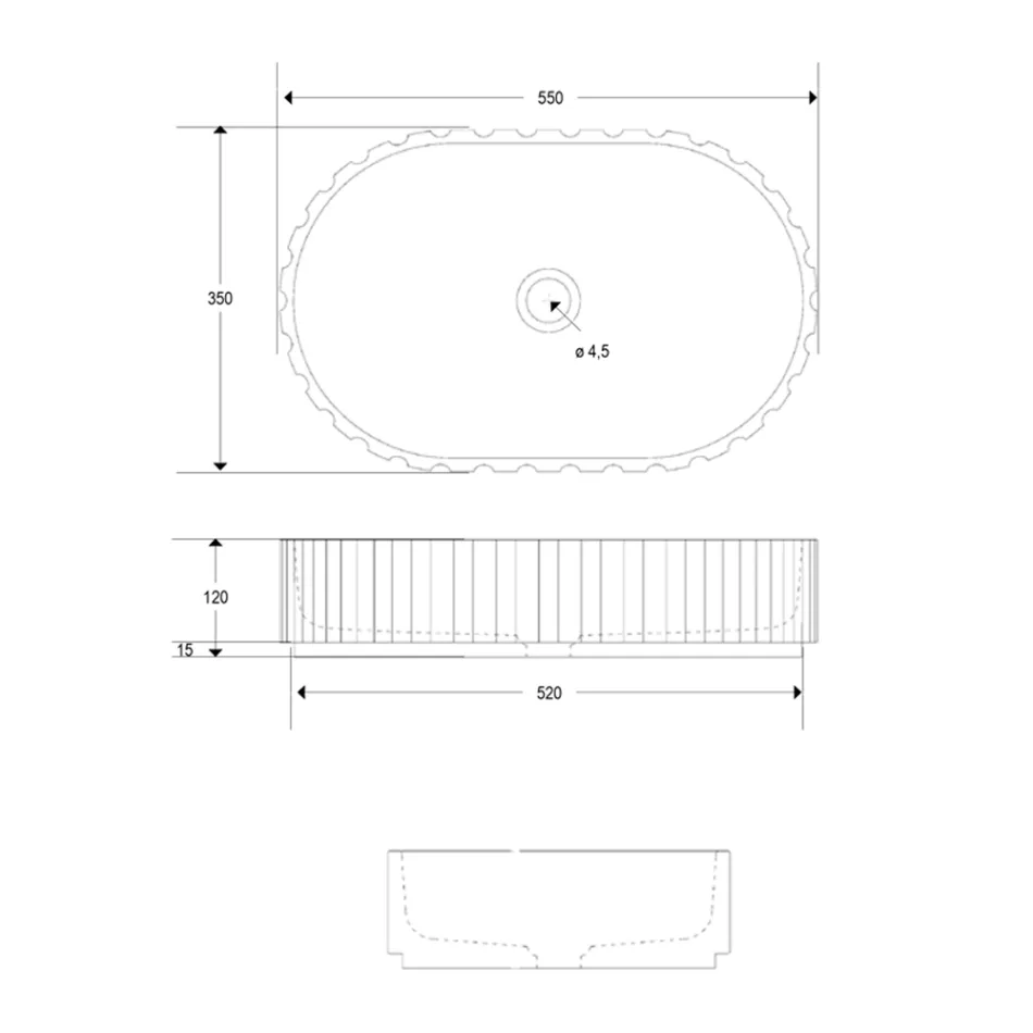 Ovalt tvättställ till badrummet i vit marmor - Cunzite Viadurini