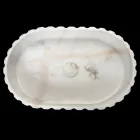 Ovalt tvättställ till badrummet i vit marmor - Cunzite Viadurini