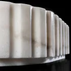 Ovalt tvättställ till badrummet i vit marmor - Cunzite Viadurini