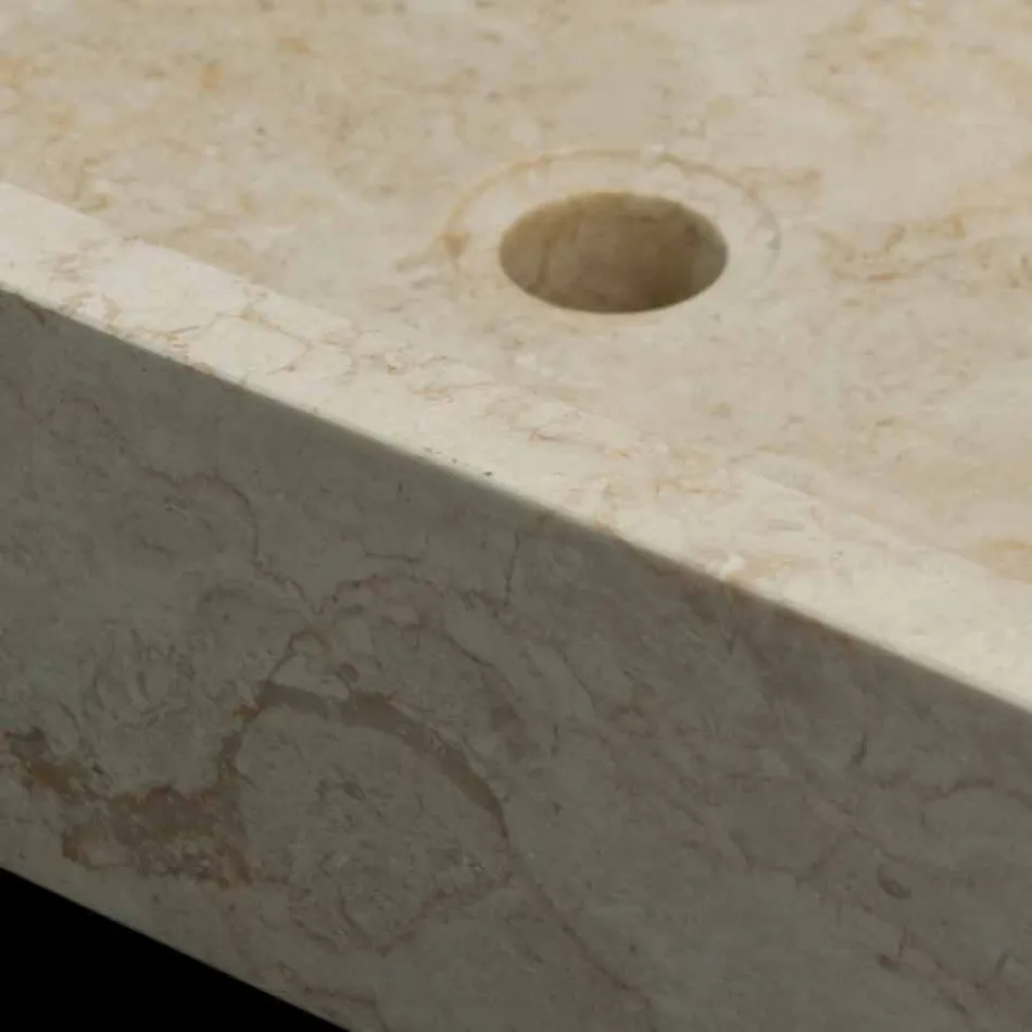 Vit diskbänk tvättställ i natursten Jef, unikt stycke Viadurini