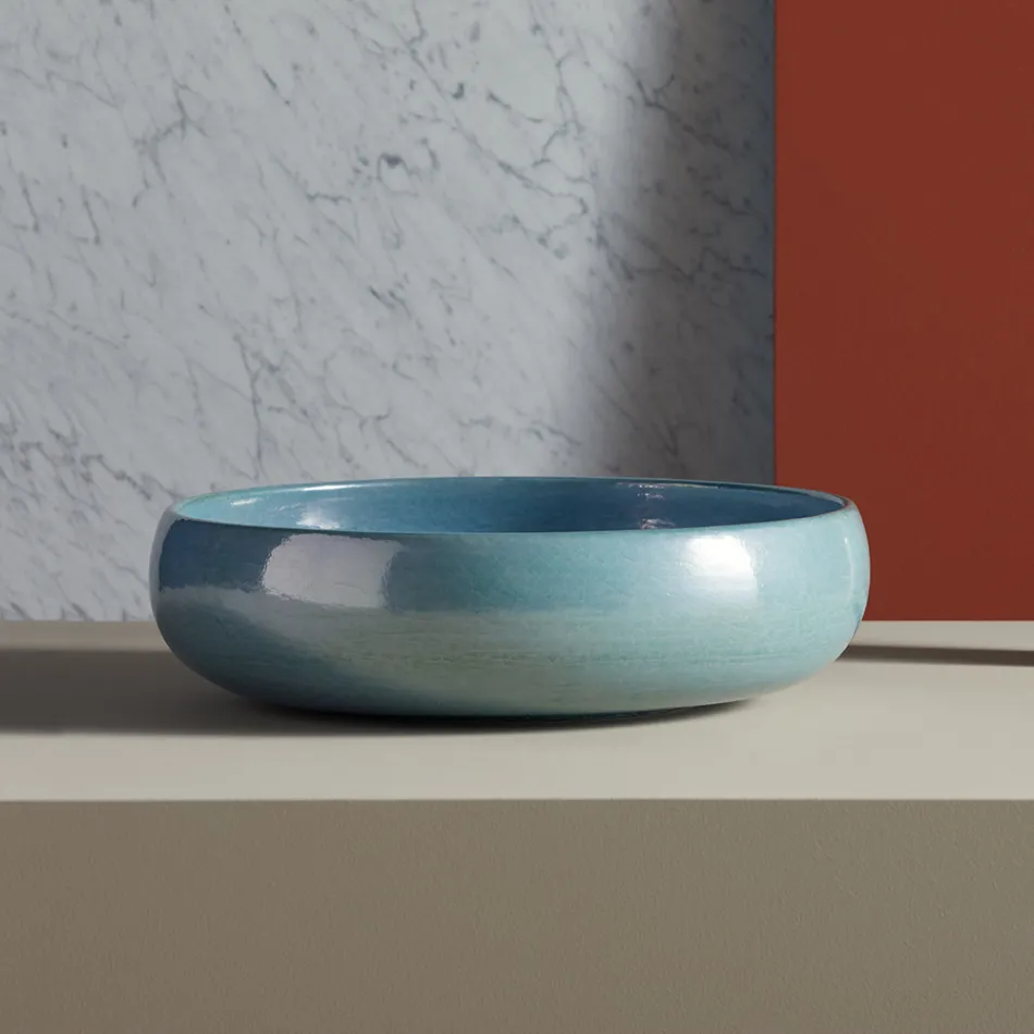 Bänkskiva Badrumstvättställ Tillverkat av Fire Clay Tillverkat i Italien - Tallone Viadurini