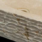 Enkelt diskbänk tvättställ i naturlig Idro vit sten Viadurini