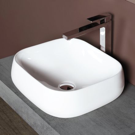 Modern design vit fyrkantig keramisk bänkskiva - Papavero Viadurini