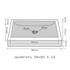 Stöd Square tvättställ Natural Black Stone Jakarta Viadurini