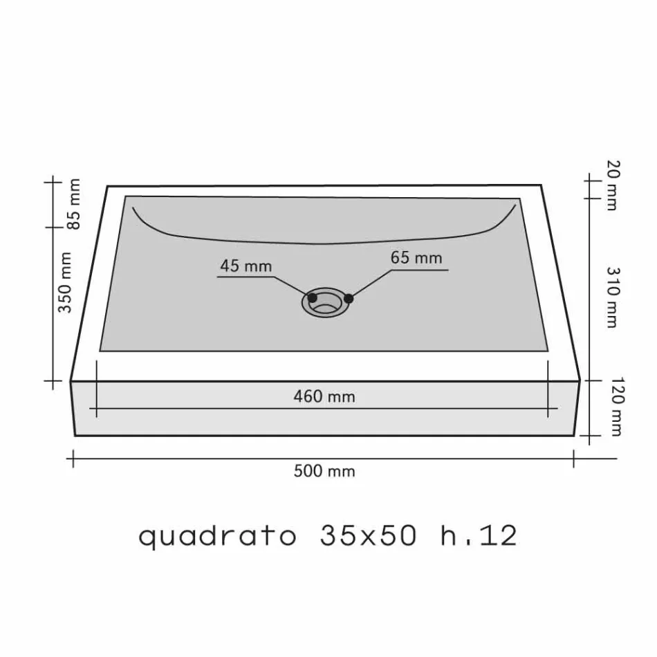 Stöd Square tvättställ Natural Black Stone Jakarta Viadurini