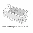 Stöd rektangulära handfat i Basalt Black Beli Viadurini
