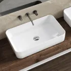 Aster rektangulärt keramiskt handfat med modern design Viadurini