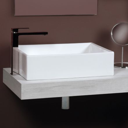 Rektangulärt keramiskt handfat med modern design - Papavero Viadurini