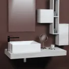Rektangulärt keramiskt handfat med modern design - Papavero Viadurini