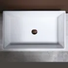 Rektangulärt keramiskt handfat med modern design - Papavero Viadurini